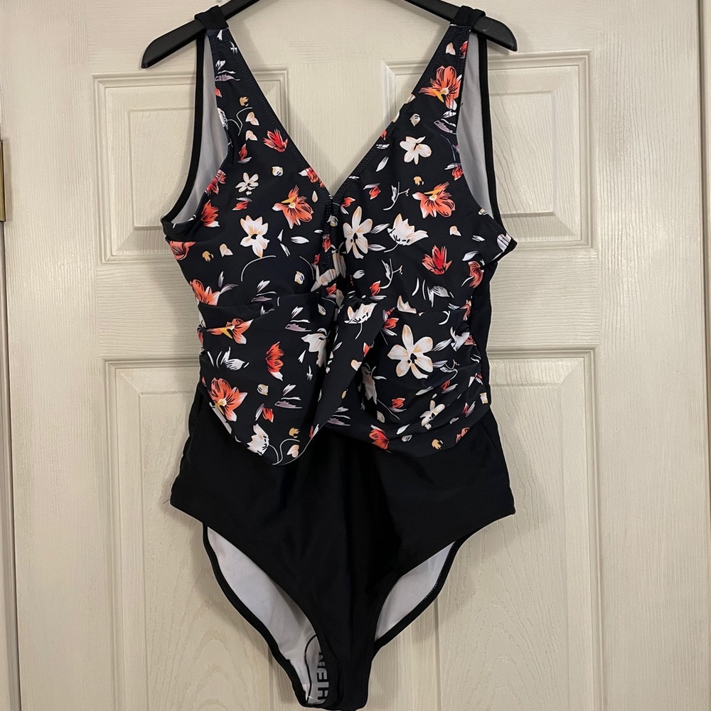 Shein Floral Print One Piece Swimsuit
